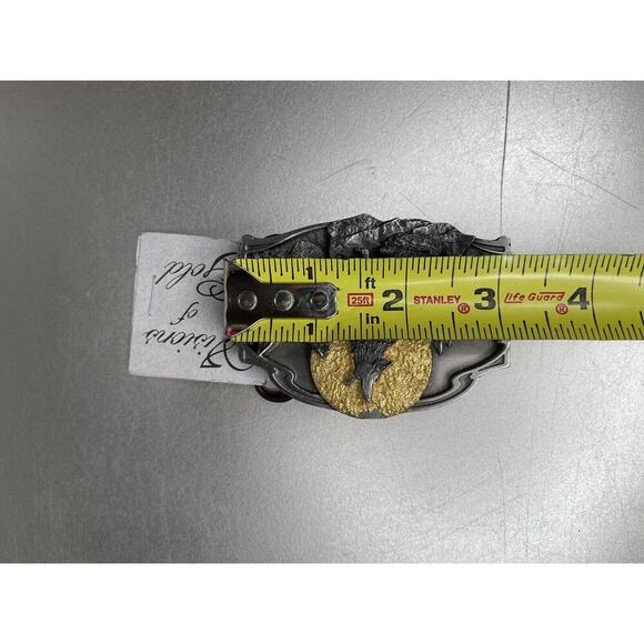 VINTAGE Siskiyou Belt Buckle Wolf Howling Full Moon Made In USA 18KT Gold New! - Picture 6 of 6